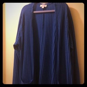 LulaRoe Blue XL Sarah Duster Sweater-EUC